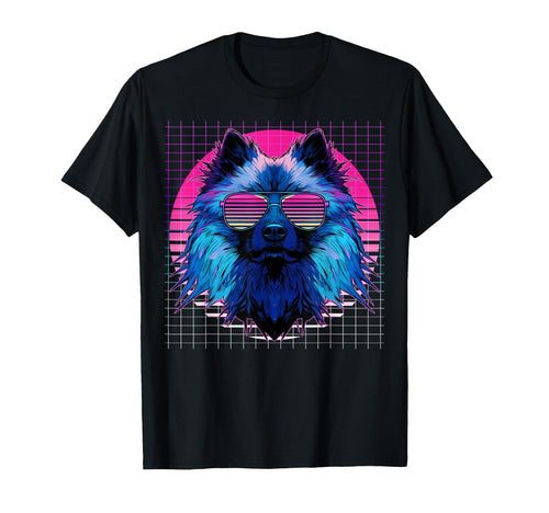 Keeshond Sunglasses Dog Vaporwave Aesthetic T-Shirt - Unique Graphic Unisex - T-Shirt, Sweatshirt, Hoodie
