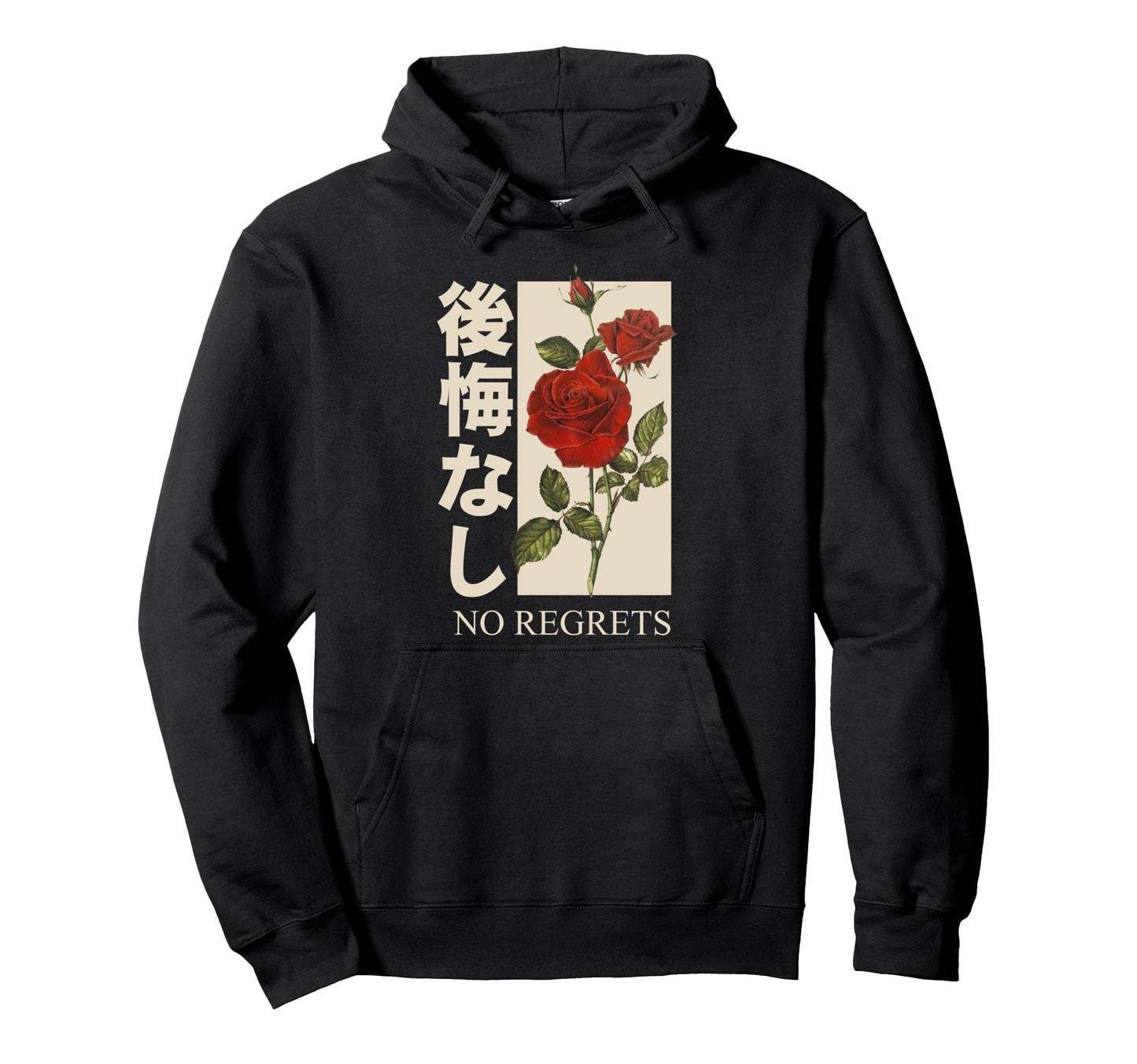No Regrets Rose Red Rose Sad Aesthetic Hoodie - Unique Graphic for Adults - T-Shirt, Sweatshirt, Hoodie