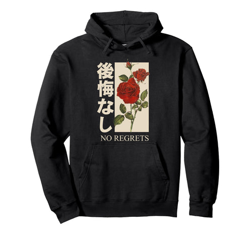 No Regrets Rose Red Rose Sad Aesthetic Hoodie - Unique Graphic for Adults - T-Shirt, Sweatshirt, Hoodie