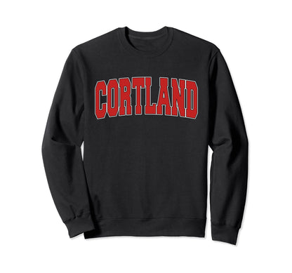 Cortland Il Illinois Varsity Usa Sweatshirt - Minimalist Print for Adults - T-Shirt, Sweatshirt, Hoodie
