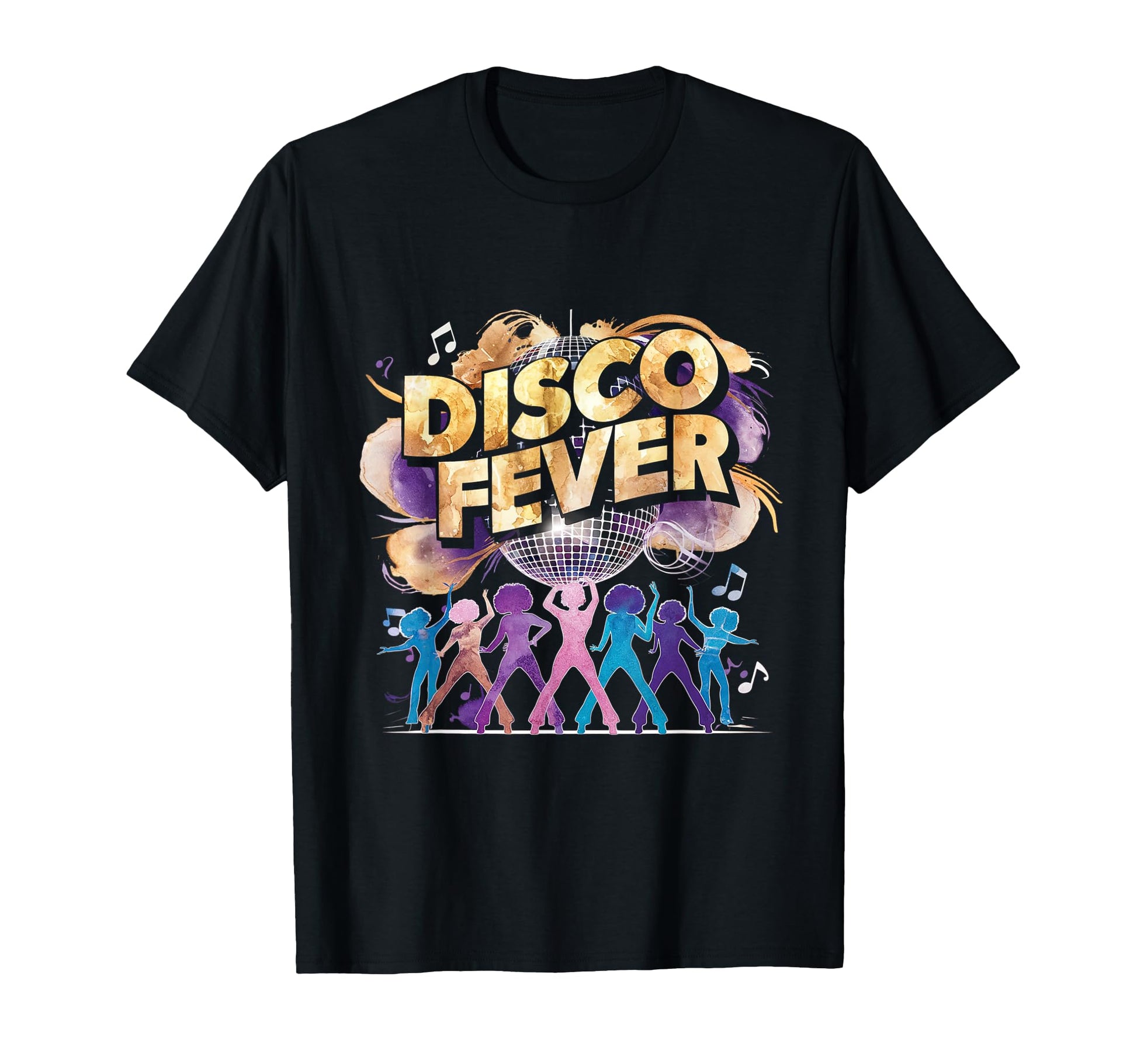 1970S Disco Fever Music Watercolor Art T-Shirt - Novelty Apparel Unisex - T-Shirt, Sweatshirt, Hoodie