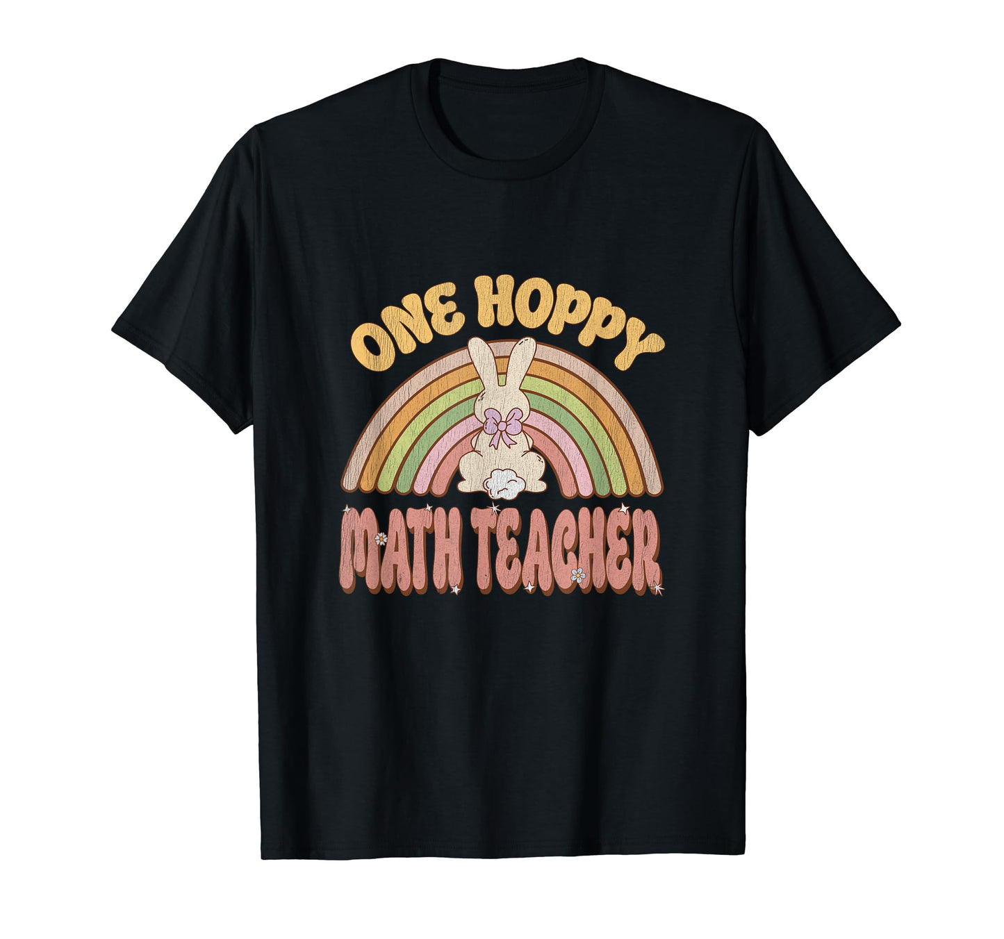One Hoppy Math Teacher Bunny Easter T-Shirt - Aesthetic Graphic for Adults - T-Shirt, Sweatshirt, Hoodie