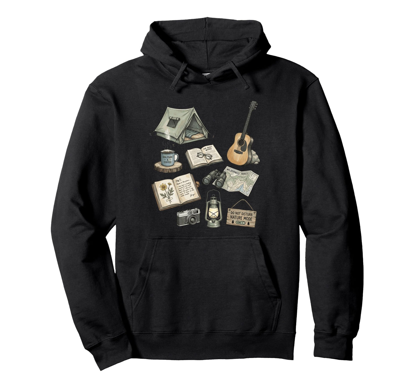 Solo Nature Camping Journal Forest Hoodie - Streetwear Style Men Women - T-Shirt, Sweatshirt, Hoodie