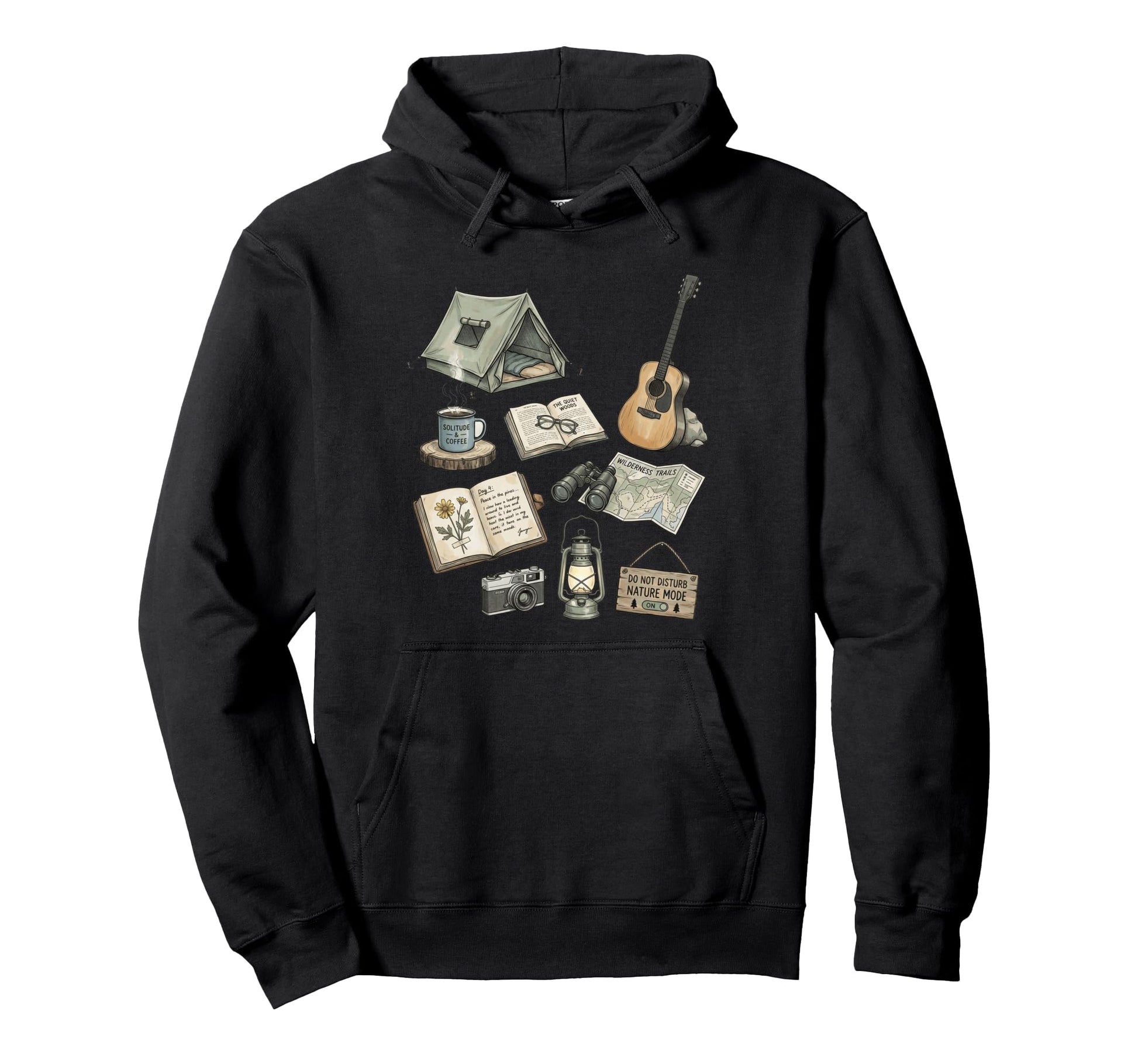 Solo Nature Camping Journal Forest Hoodie - Streetwear Style Men Women - T-Shirt, Sweatshirt, Hoodie