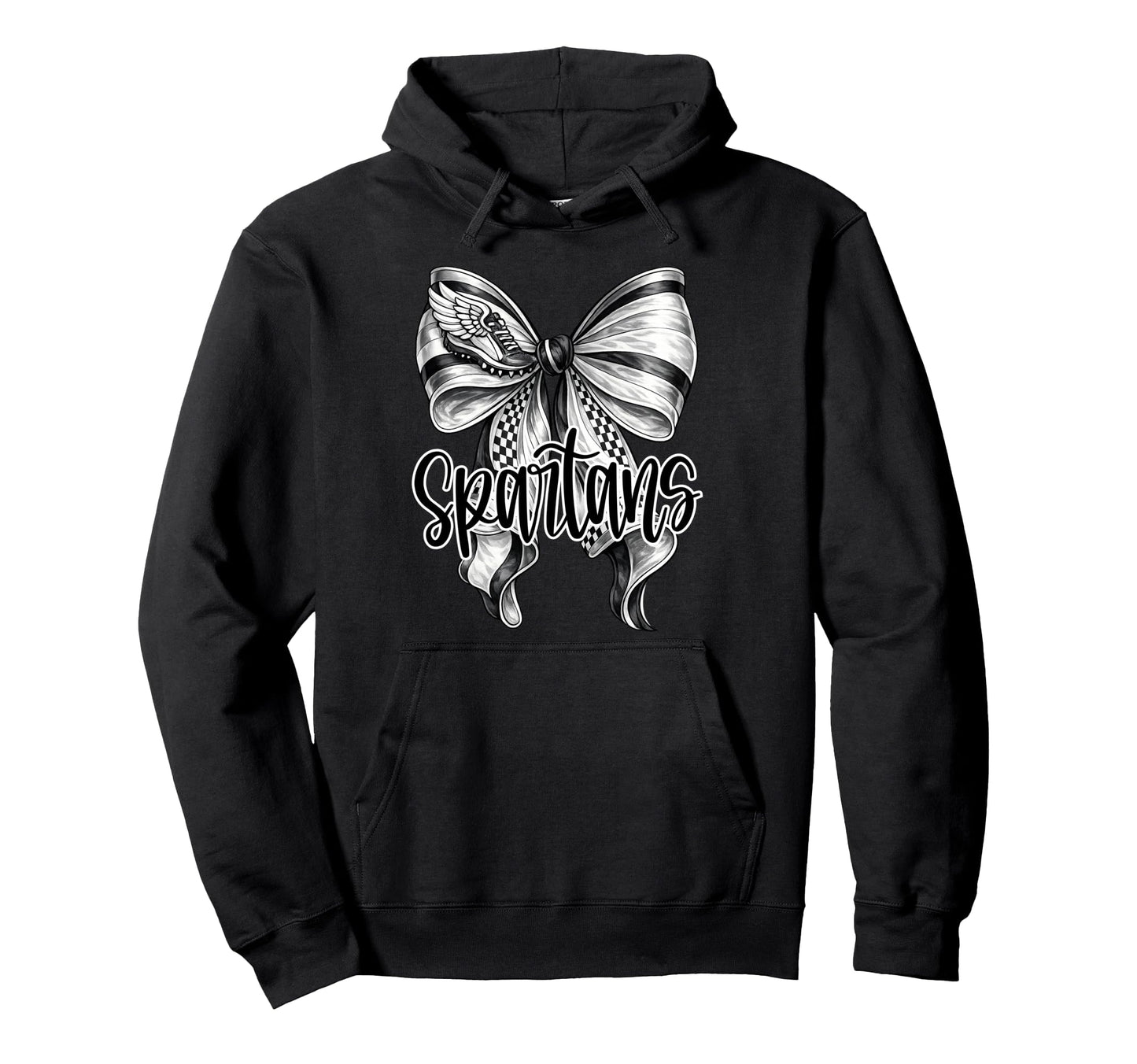 Spartans Track Mom Cross Country Bow Sports Hoodie - Trendy Graphic Unisex - T-Shirt, Sweatshirt, Hoodie