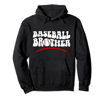 Baseball Brother Baseball Player Groovy Hoodie - Minimalist Print Unisex - T-Shirt, Sweatshirt, Hoodie
