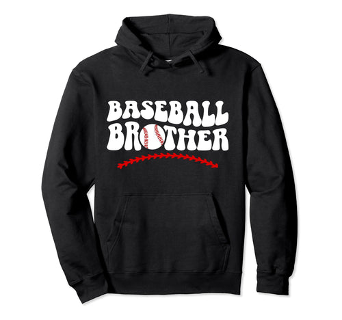 Baseball Brother Baseball Player Groovy Hoodie - Minimalist Print Unisex - T-Shirt, Sweatshirt, Hoodie