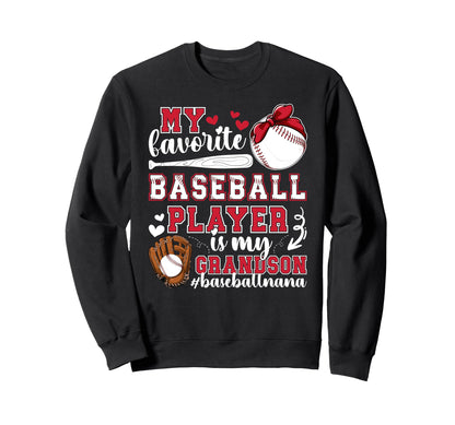 Baseball Nana Grandma Proud Baseball Sweatshirt - Minimalist Print Unisex - T-Shirt, Sweatshirt, Hoodie