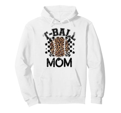 T Ball Teeball Mom Leopard Cheetah Hoodie - Aesthetic Graphic Men Women - T-Shirt, Sweatshirt, Hoodie