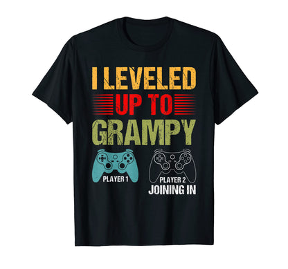 I Leveled Up To Grampy 2022 Funny T-Shirt - Aesthetic Graphic Men Women - T-Shirt, Sweatshirt, Hoodie