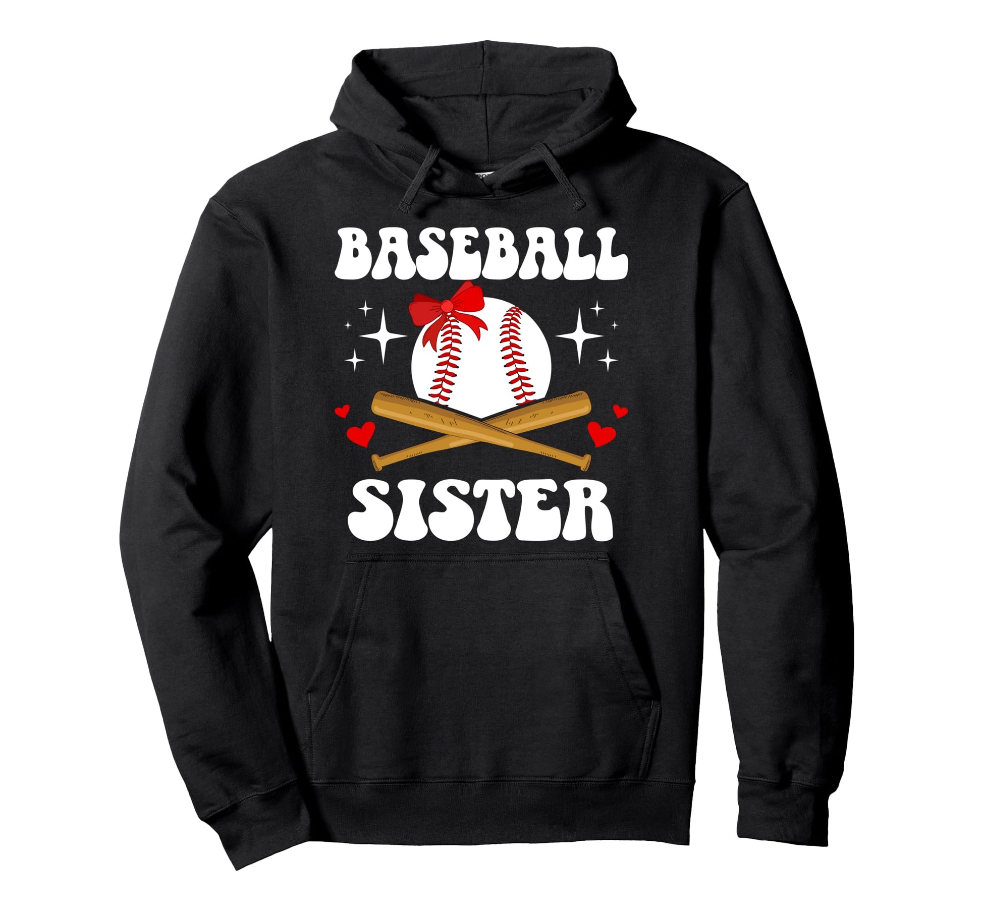 Baseball Sister Baseball Player Groovy Hoodie - Minimalist Print Men Women - T-Shirt, Sweatshirt, Hoodie