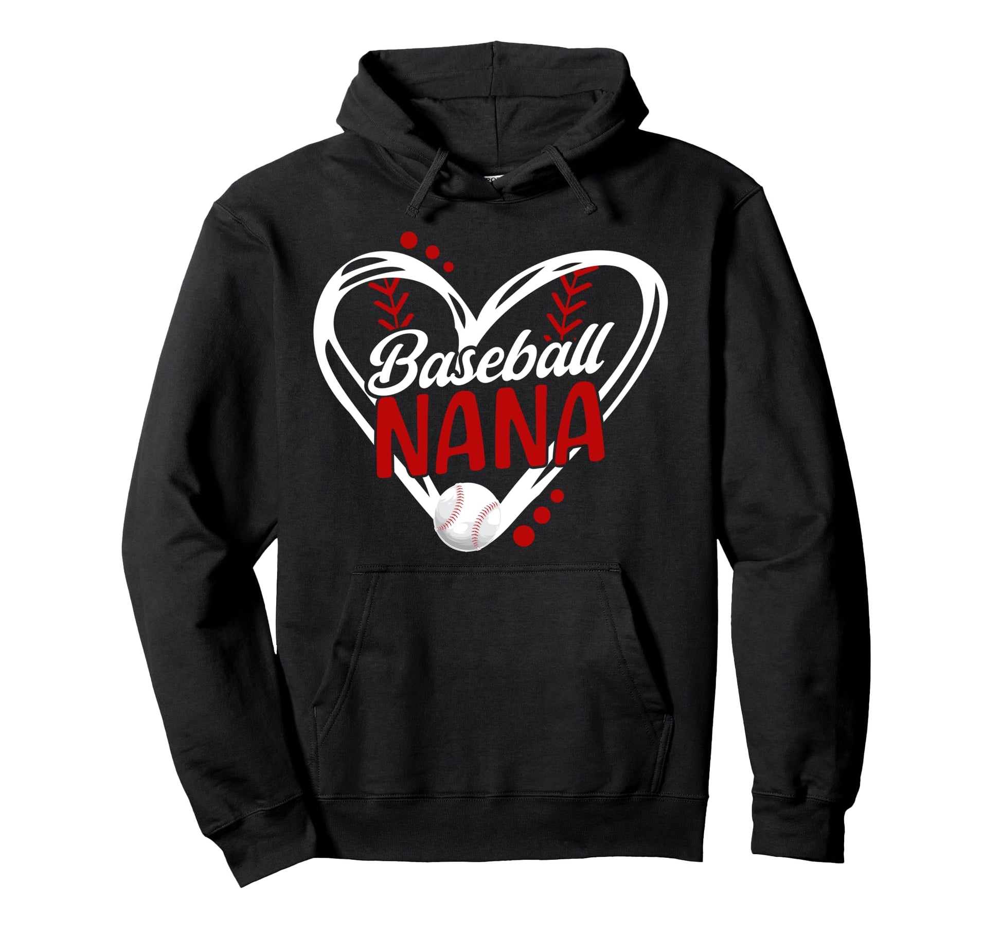 Baseball Nana Heart Nana Baseball Hoodie - Aesthetic Graphic for Adults - T-Shirt, Sweatshirt, Hoodie