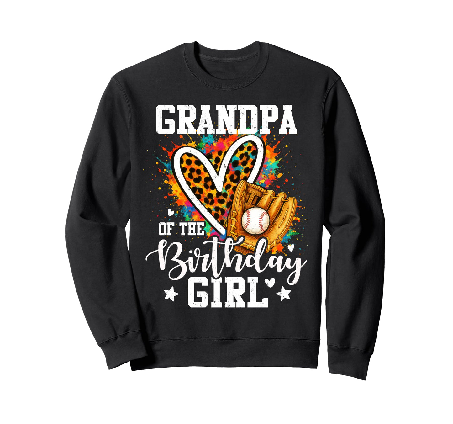 Grandpa Birthday Baseball Leopard Sweatshirt - Streetwear Style Men Women - T-Shirt, Sweatshirt, Hoodie