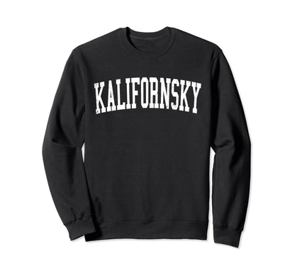 Kalifornsky Ak Distressed White Varsity Sweatshirt - Unique Graphic Unisex - T-Shirt, Sweatshirt, Hoodie