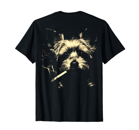 Yorkshire Terrier Smoking Cigarette T-Shirt - Fun Novelty Design Unisex - T-Shirt, Sweatshirt, Hoodie