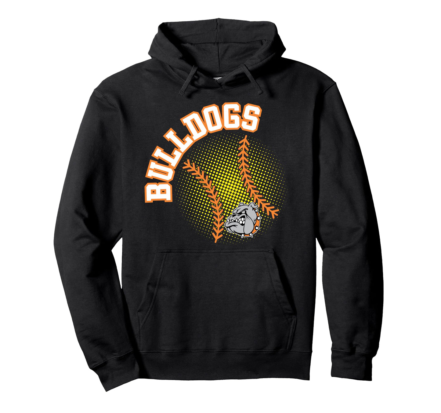Bulldogs Softball Mom Game Day Orange Hoodie - Graphic Print Unisex - T-Shirt, Sweatshirt, Hoodie