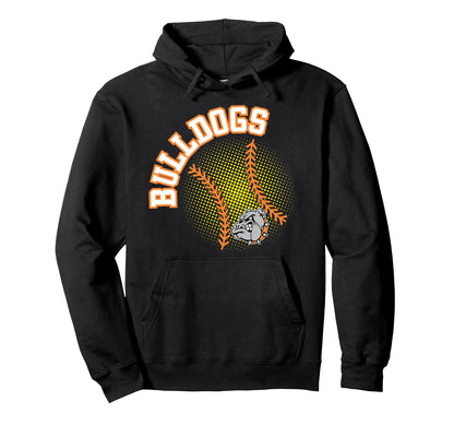 Bulldogs Softball Mom Game Day Orange Hoodie - Graphic Print Unisex - T-Shirt, Sweatshirt, Hoodie