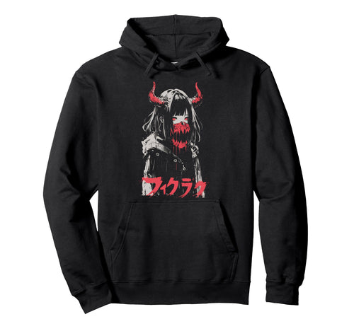 Goth Grunge Demon Anime Waifu Horror Hoodie - Streetwear Style for Adults - T-Shirt, Sweatshirt, Hoodie