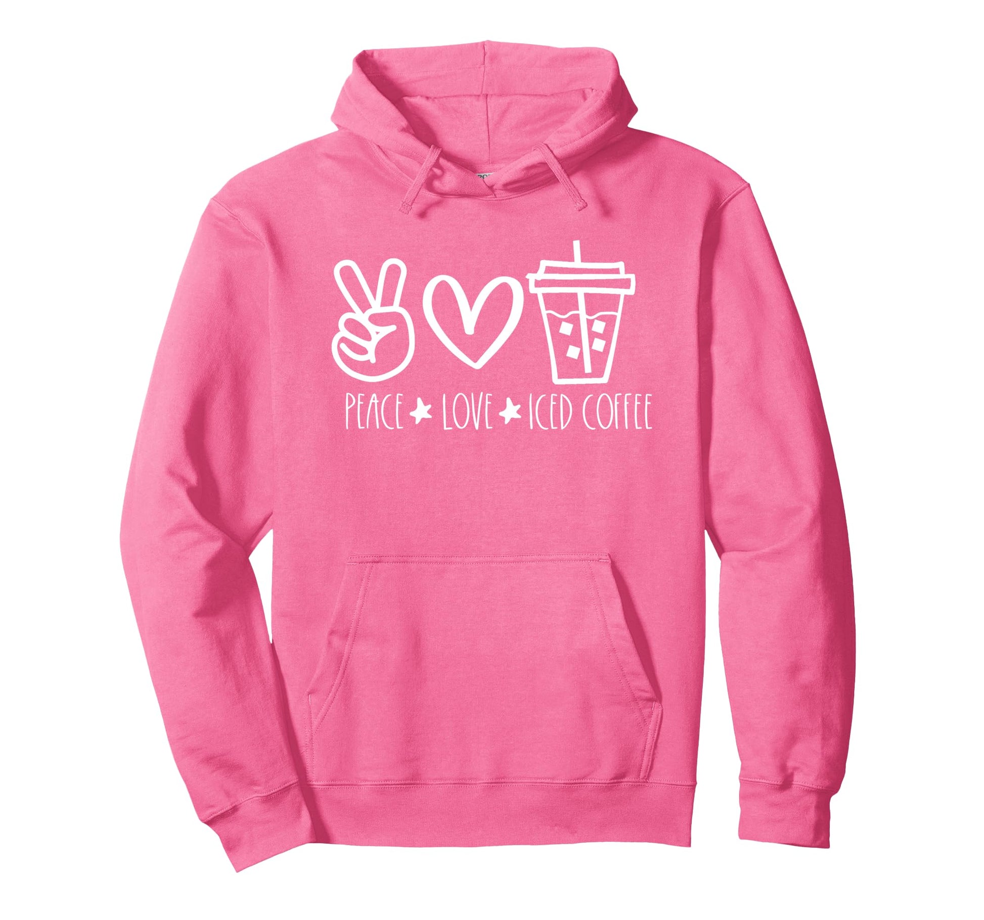 Peace Love Iced Coffee Summer Hoodie - Aesthetic Graphic for Adults - T-Shirt, Sweatshirt, Hoodie