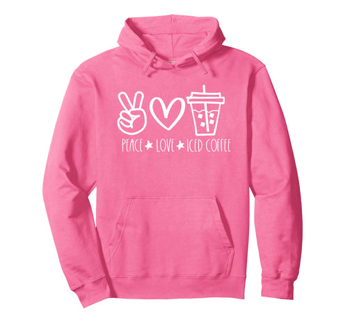Peace Love Iced Coffee Summer Hoodie - Aesthetic Graphic for Adults - T-Shirt, Sweatshirt, Hoodie