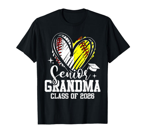 Proud Senior Grandma 2026 Baseball T-Shirt - Novelty Apparel Unisex - T-Shirt, Sweatshirt, Hoodie