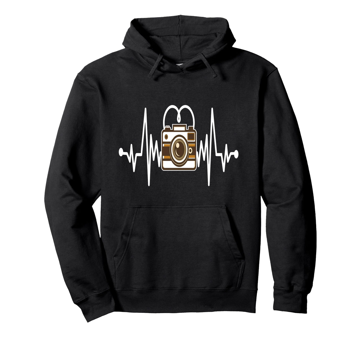 Womens Funny Camera Heartbeat Hoodie - Fun Novelty Design for Adults - T-Shirt, Sweatshirt, Hoodie