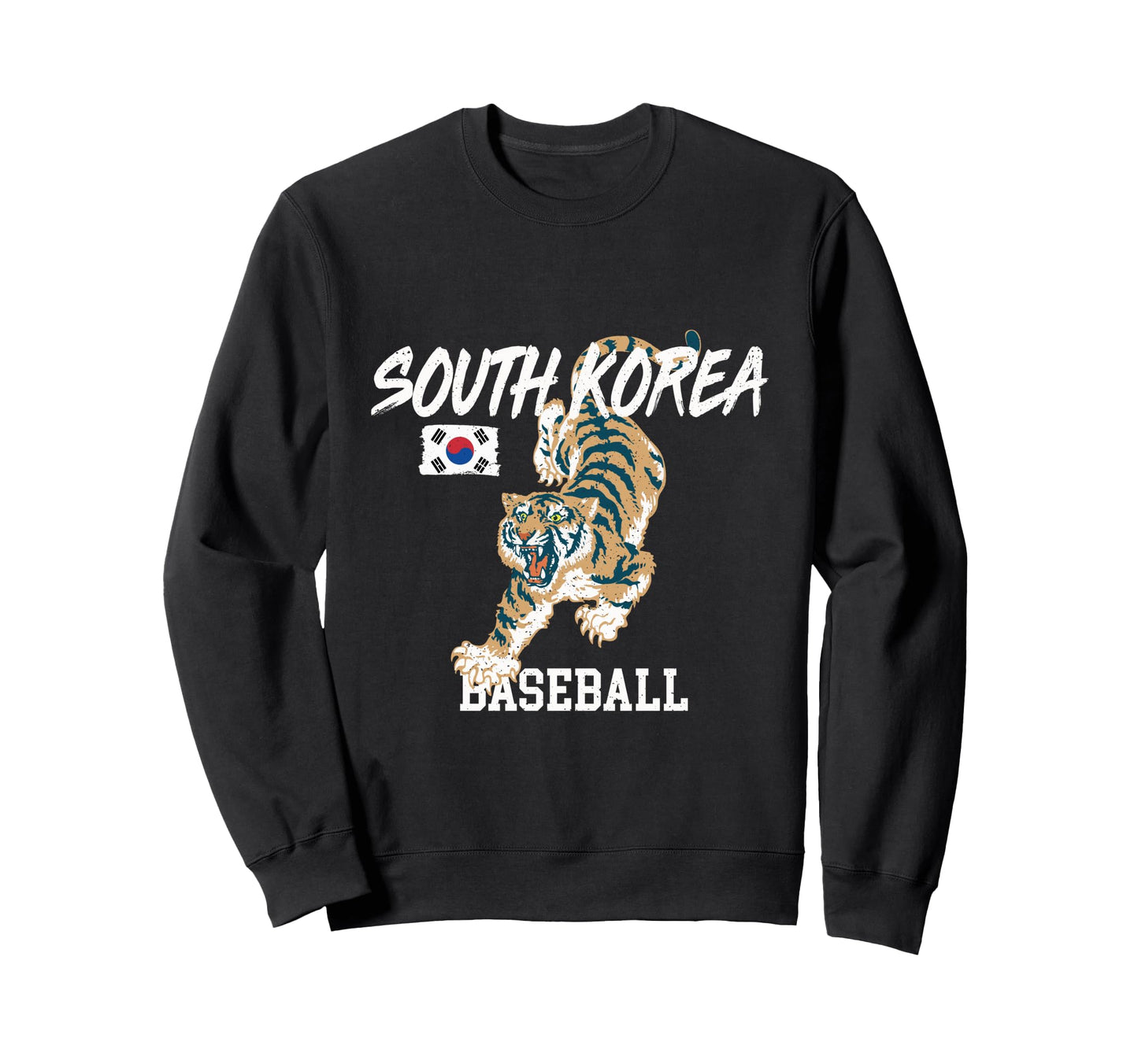 Crawling Tiger South Korea Baseball Sweatshirt - Novelty Apparel Unisex - T-Shirt, Sweatshirt, Hoodie