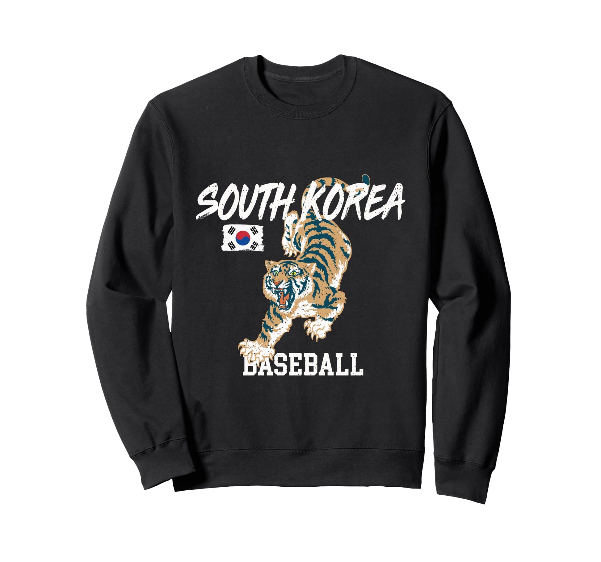 Crawling Tiger South Korea Baseball Sweatshirt - Novelty Apparel Unisex - T-Shirt, Sweatshirt, Hoodie