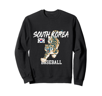 Crawling Tiger South Korea Baseball Sweatshirt - Novelty Apparel Unisex - T-Shirt, Sweatshirt, Hoodie
