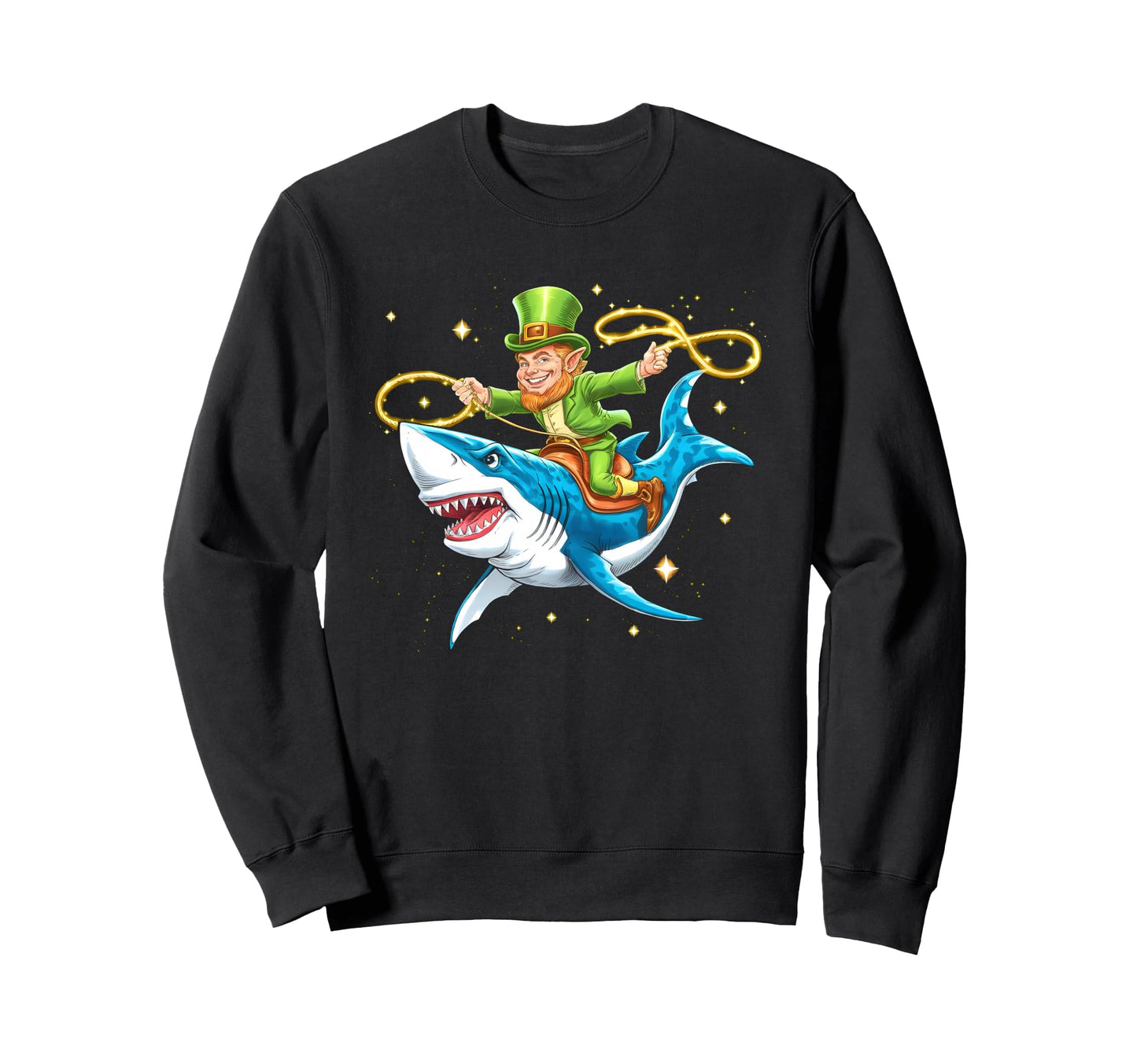 Cheer Leprechaun Shark St Patricks Sweatshirt - Streetwear Style Unisex - T-Shirt, Sweatshirt, Hoodie
