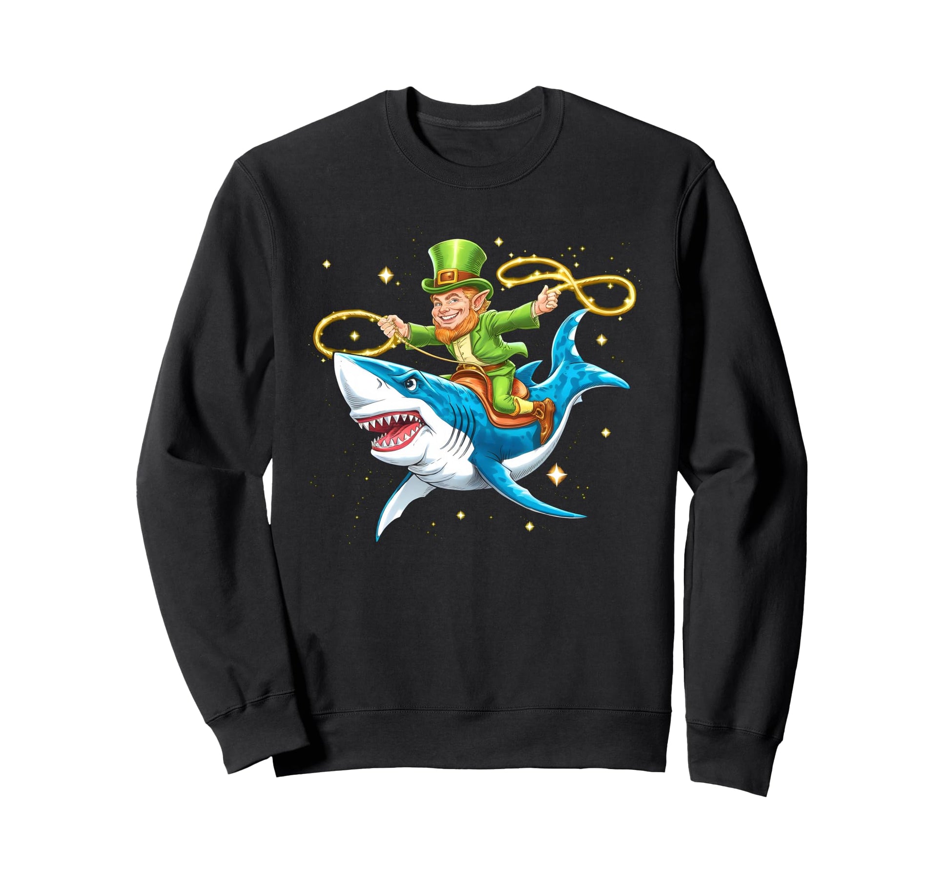 Cheer Leprechaun Shark St Patricks Sweatshirt - Streetwear Style Unisex - T-Shirt, Sweatshirt, Hoodie