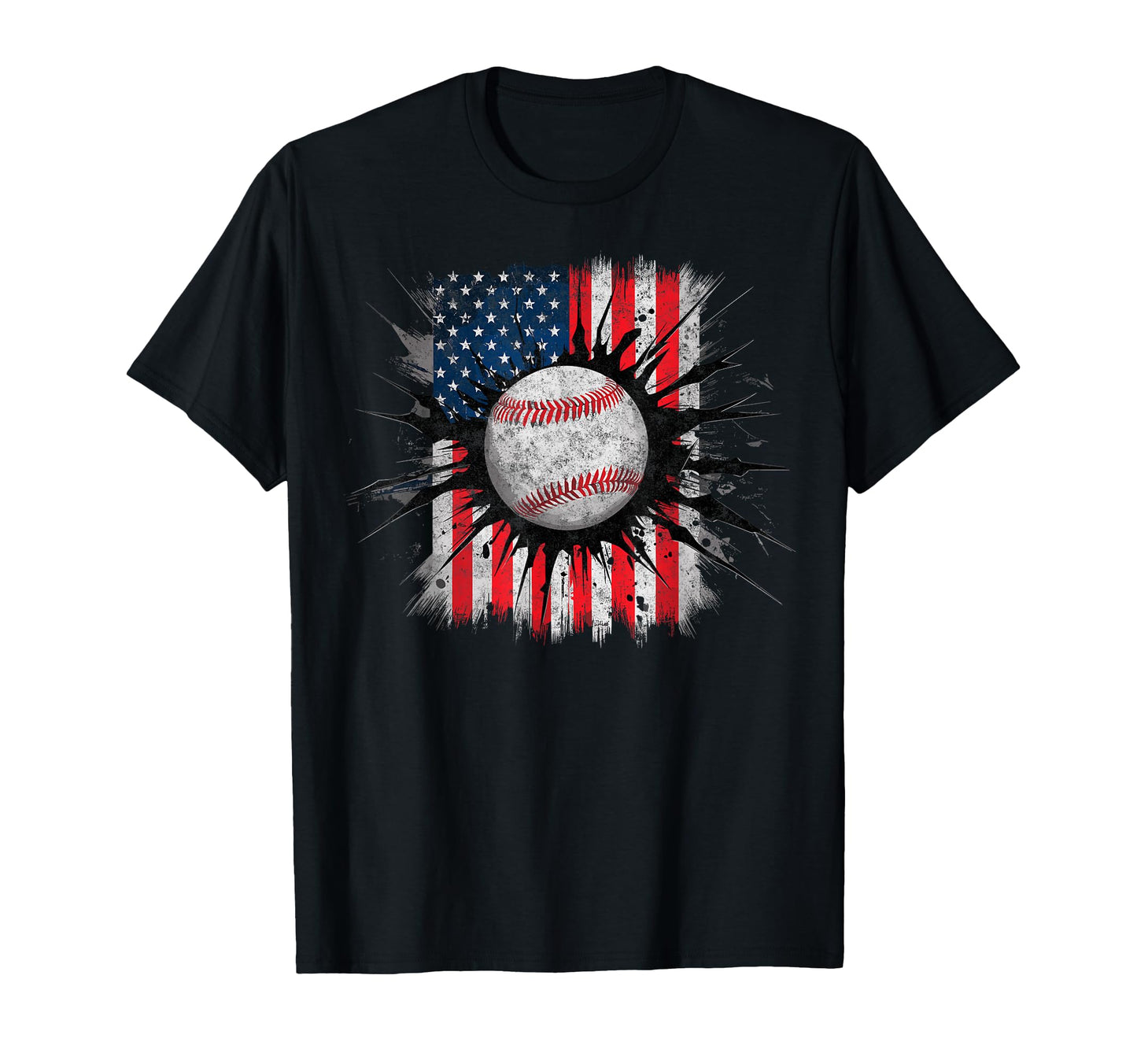 Baseball Us Flag Baseball Lover Dad T-Shirt - Aesthetic Graphic Unisex - T-Shirt, Sweatshirt, Hoodie
