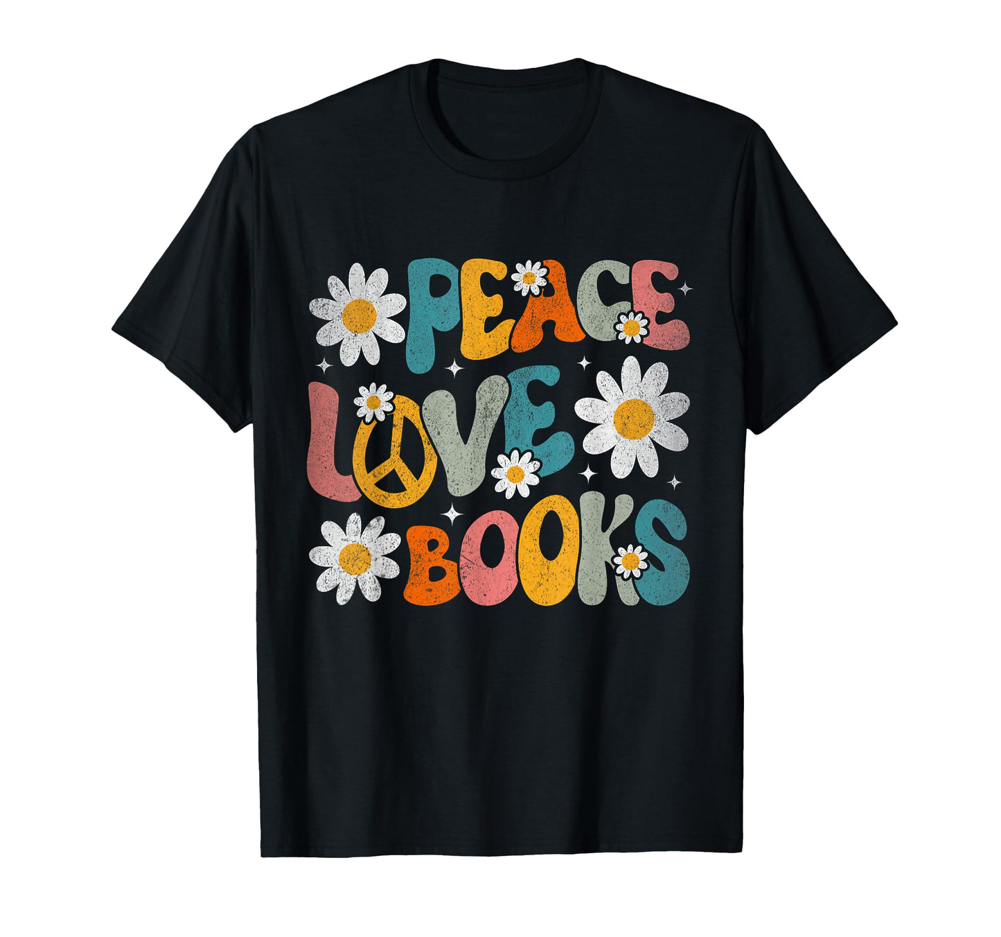 Peace Love Books Bookworm Librarian T-Shirt - Fun Novelty Design Unisex - T-Shirt, Sweatshirt, Hoodie