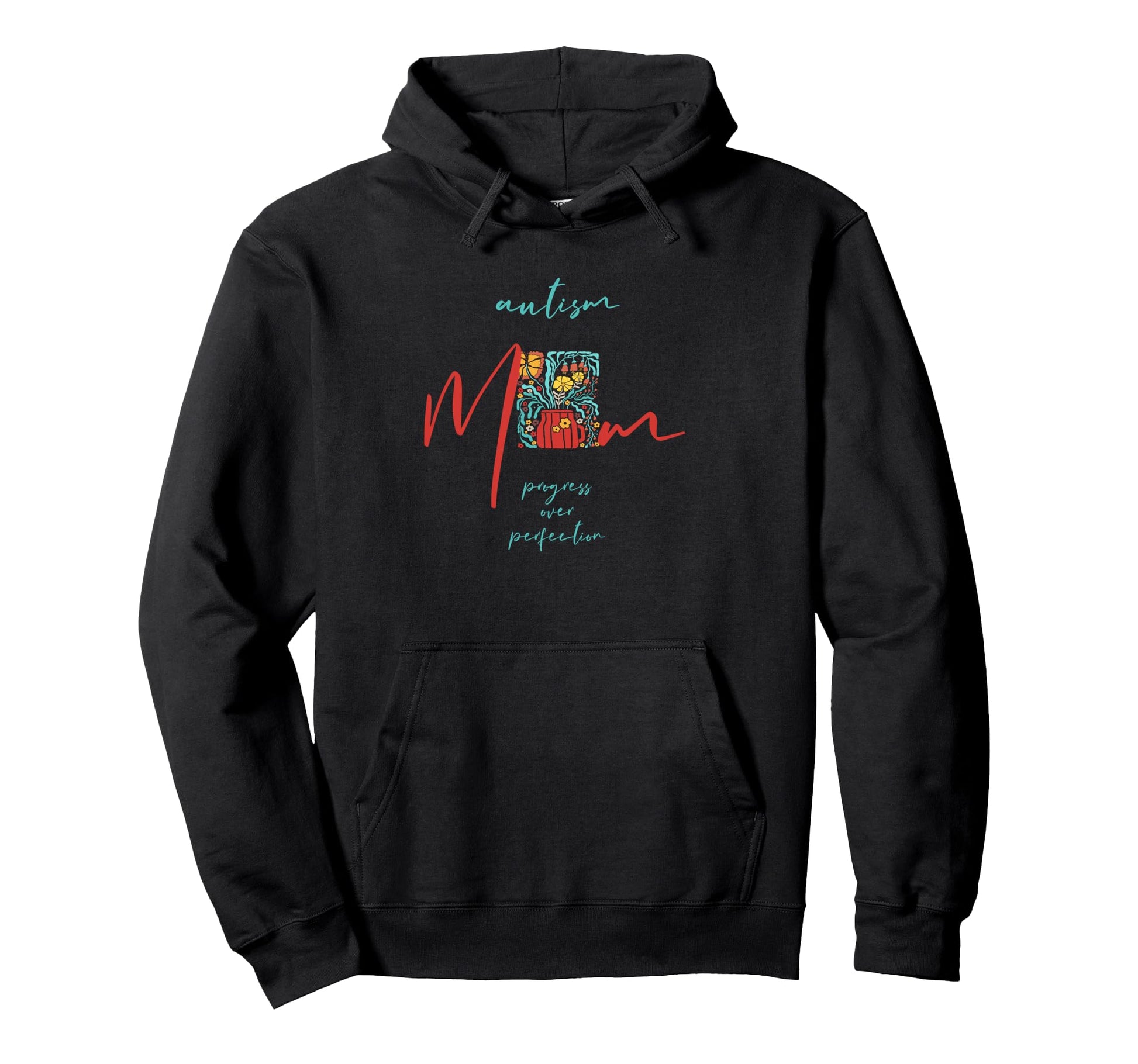 Autism Mom Progress Over Perfection Boho Hoodie - Minimalist Print Unisex - T-Shirt, Sweatshirt, Hoodie