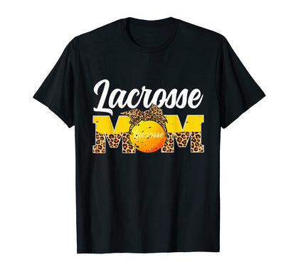 Lacrosse Mom Game Day Leopard Mothers Day T-Shirt - Unique Graphic Unisex - T-Shirt, Sweatshirt, Hoodie