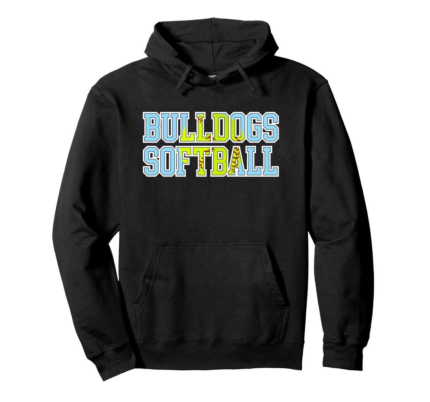 Bulldogs Softball Mom Game Day Blue Hoodie - Aesthetic Graphic Unisex - T-Shirt, Sweatshirt, Hoodie