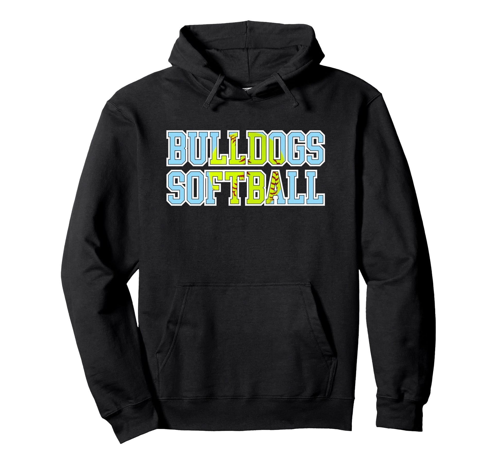 Bulldogs Softball Mom Game Day Blue Hoodie - Aesthetic Graphic Unisex - T-Shirt, Sweatshirt, Hoodie