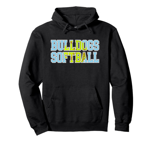 Bulldogs Softball Mom Game Day Blue Hoodie - Aesthetic Graphic Unisex - T-Shirt, Sweatshirt, Hoodie