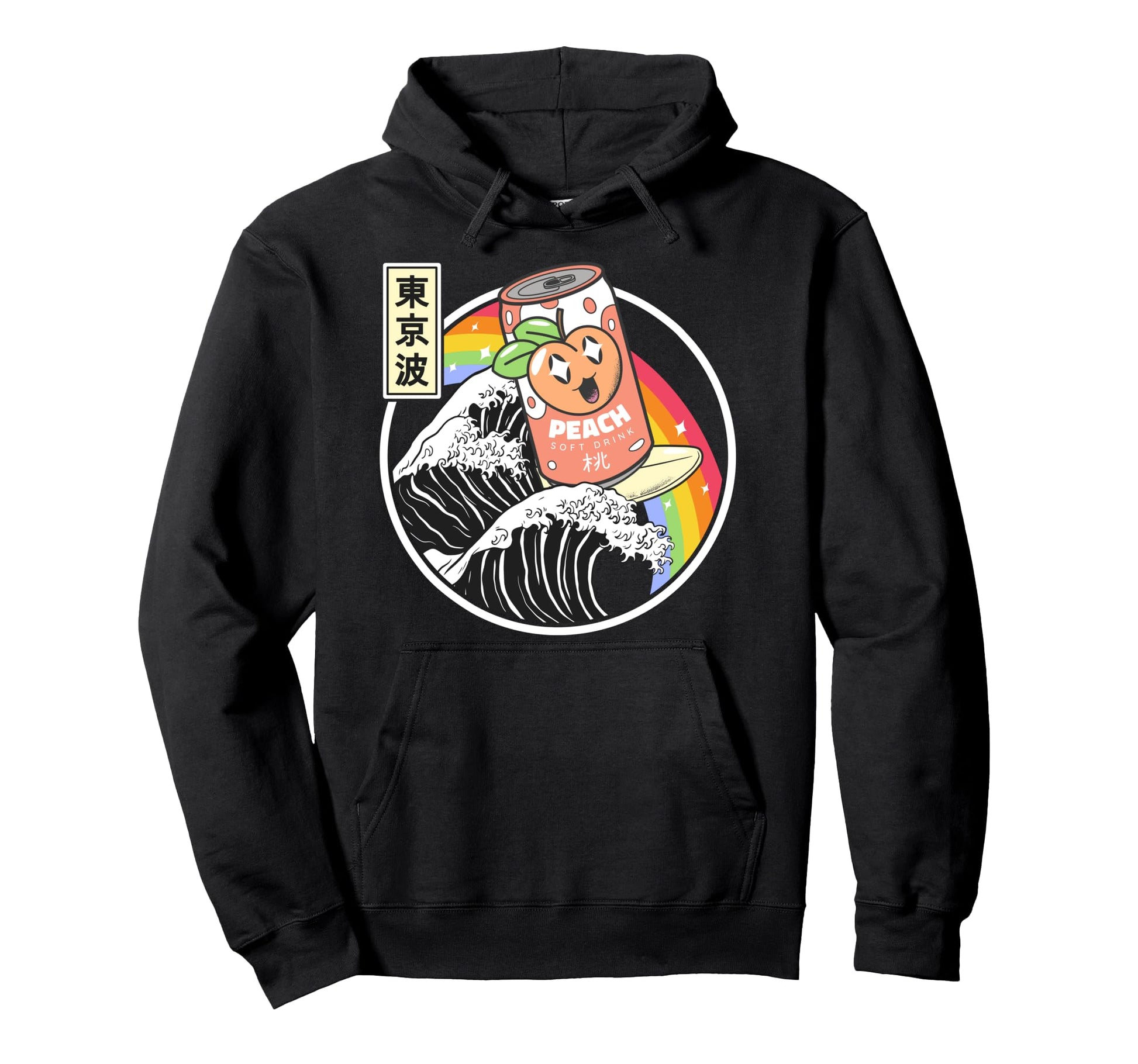 Peach Soda Surfing Kanagawa Wave Japan Hoodie - Trendy Graphic Men Women - T-Shirt, Sweatshirt, Hoodie