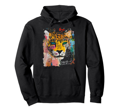 Pop Art Leopard 90S Graffiti Hoodie - Fun Novelty Design Unisex - T-Shirt, Sweatshirt, Hoodie