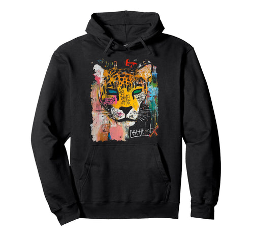 Pop Art Leopard 90S Graffiti Hoodie - Fun Novelty Design Unisex - T-Shirt, Sweatshirt, Hoodie
