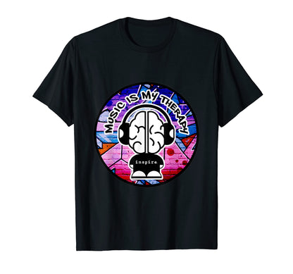 Inspire Brand Music Is My Therapy Old T-Shirt - Graphic Print Men Women - T-Shirt, Sweatshirt, Hoodie