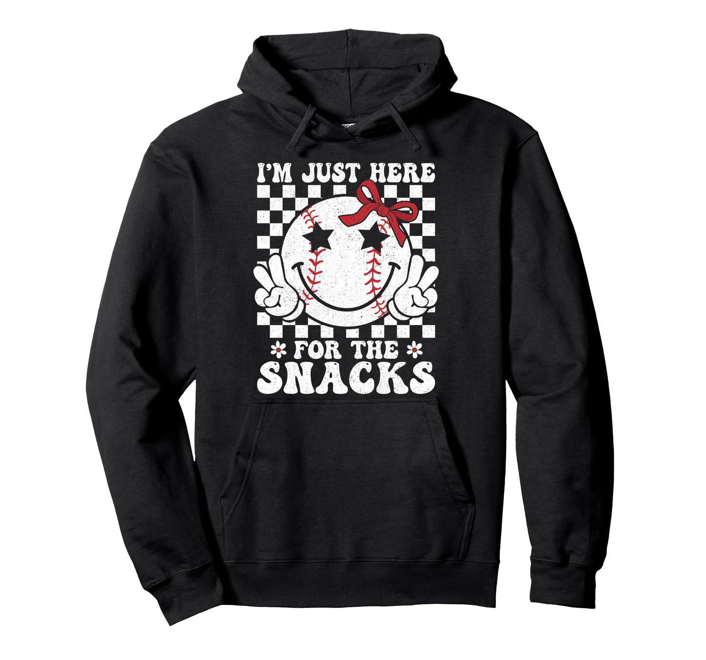 Baseball Sister Im Just Here Snacks Mom Hoodie - Custom Art Print Men Women - T-Shirt, Sweatshirt, Hoodie