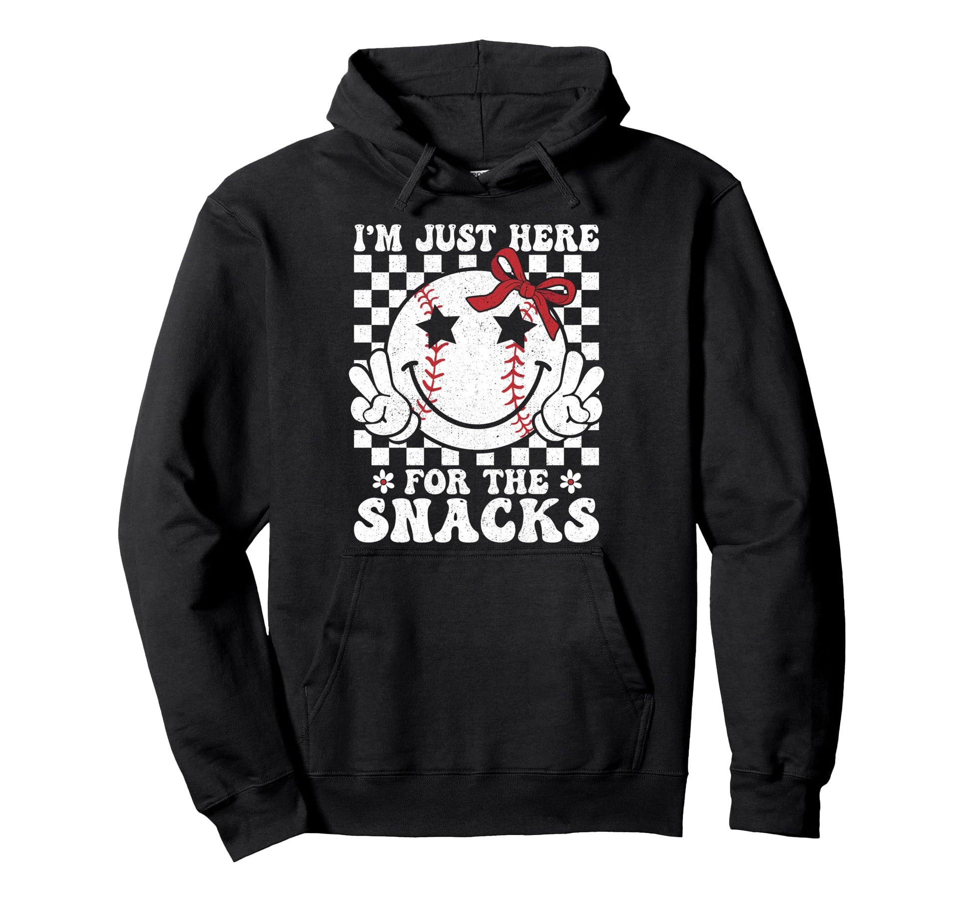 Baseball Sister Im Just Here Snacks Mom Hoodie - Custom Art Print Men Women - T-Shirt, Sweatshirt, Hoodie