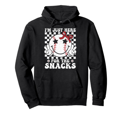 Baseball Sister Im Just Here Snacks Mom Hoodie - Custom Art Print Men Women - T-Shirt, Sweatshirt, Hoodie
