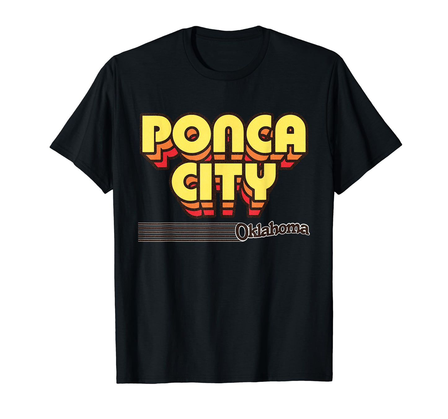 Ponca City Oklahoma Stripes T-Shirt - Trendy Graphic Unisex - T-Shirt, Sweatshirt, Hoodie