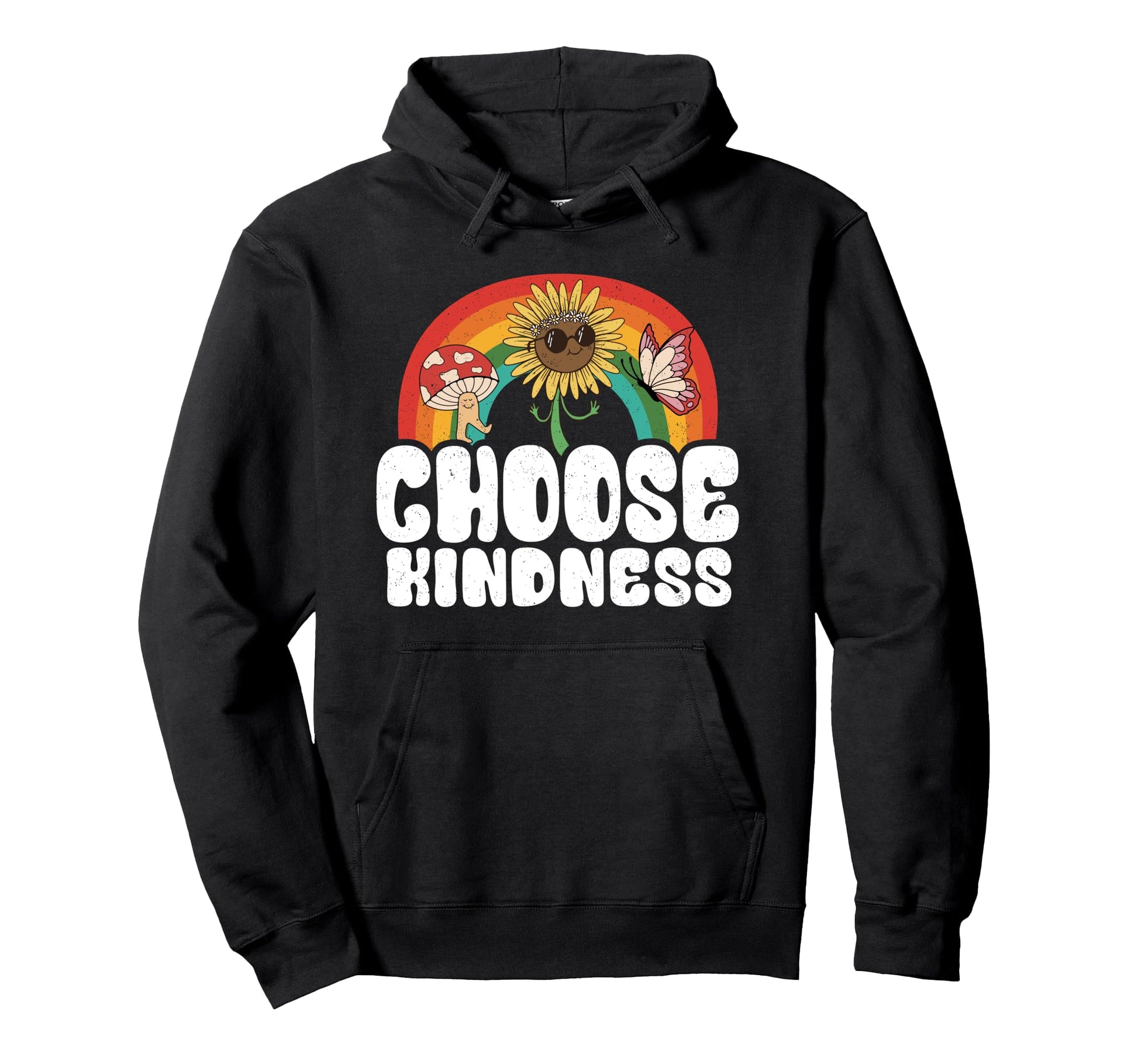 Positive Sunflower Rainbow Peace Hoodie - Streetwear Style Men Women - T-Shirt, Sweatshirt, Hoodie