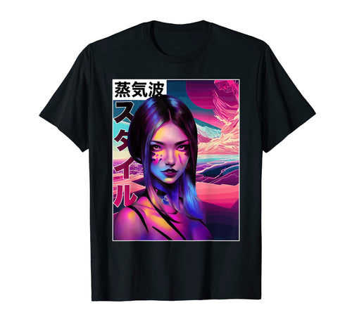 Colorful Anime Japanese Vaporwave T-Shirt - Unique Graphic for Adults - T-Shirt, Sweatshirt, Hoodie