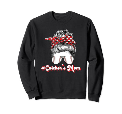 Baseball Catchers Mom Proud Mother Sweatshirt - Novelty Apparel for Adults - T-Shirt, Sweatshirt, Hoodie