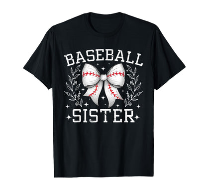 Coquette Bow Baseball Sister Game Day T-Shirt - Custom Art Print for Adults - T-Shirt, Sweatshirt, Hoodie